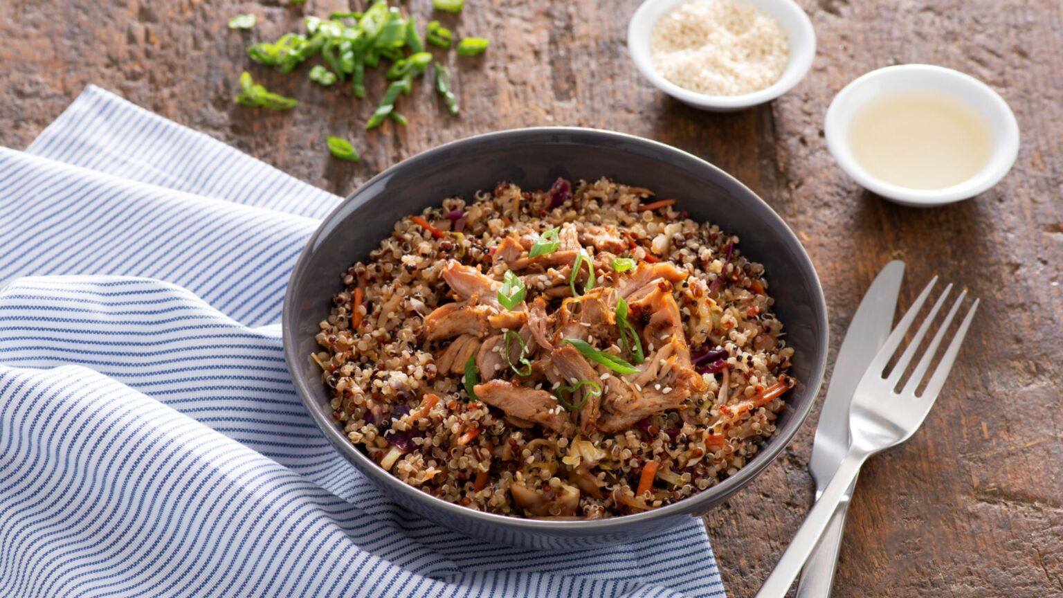 Pulled Pork, Quinoa, and Power Slaw Stir-Fry