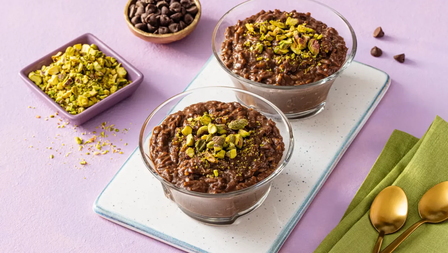 Dubai Chocolate Rice Pudding