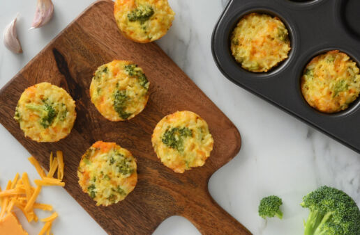 Broccoli and Cheddar Rice Cups