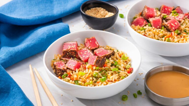 Peppered Seared Tuna (Poke) and Rice