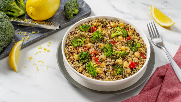 Warm Air-Fryer Broccoli Quinoa Salad