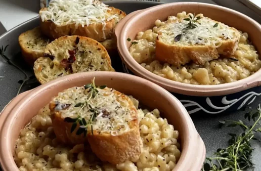 creamy french onion pearl couscous recipe