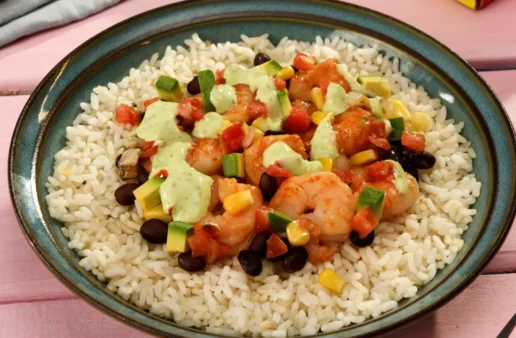 zesty shrimp avocado bowls recipe