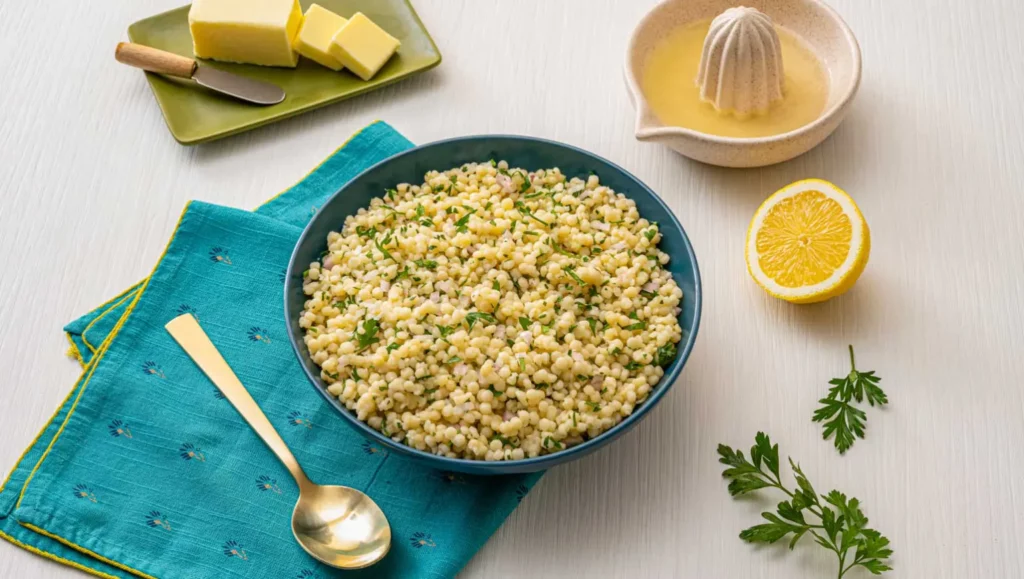 simple lemon butter pearl couscous recipe
